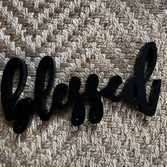 Chic Black 'Blessed' Script Sign - Picture 3 of 4